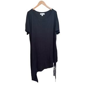 David Meister Black Asymmetrical Tunic‎ Knit Top Womens Plus Size 3X NWOT